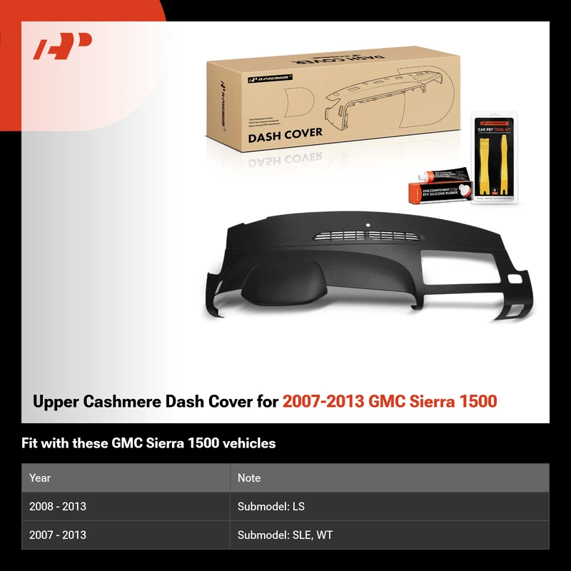 Upper Cashmere Dash Cover for 2007-2013 GMC Sierra 1500