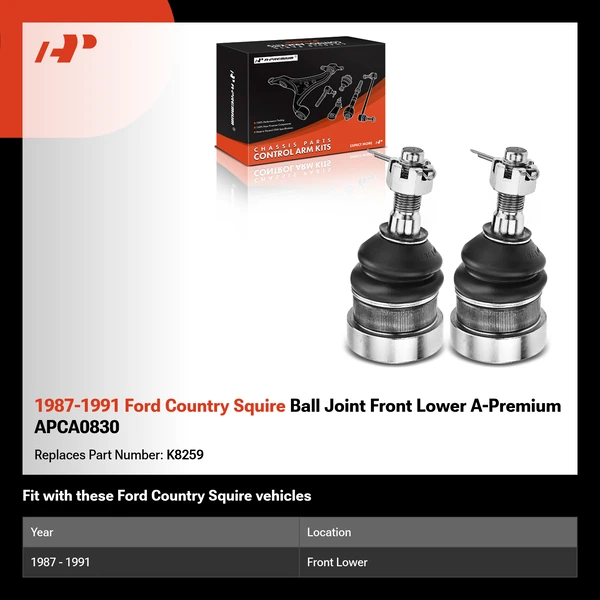 1987-1991 Ford Country Squire Ball Joint Front Lower A-Premium APCA0830