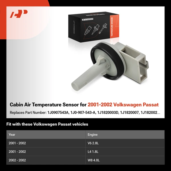 Cabin Air Temperature Sensor for 2001-2002 Volkswagen Passat