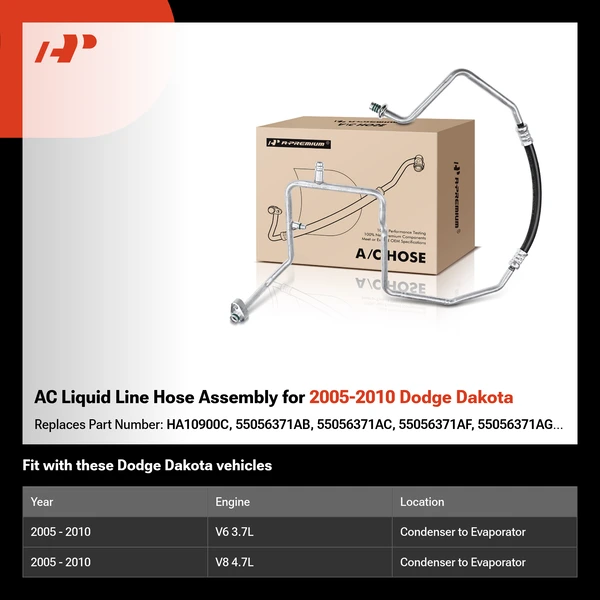AC Liquid Line Hose Assembly for 2005-2010 Dodge Dakota