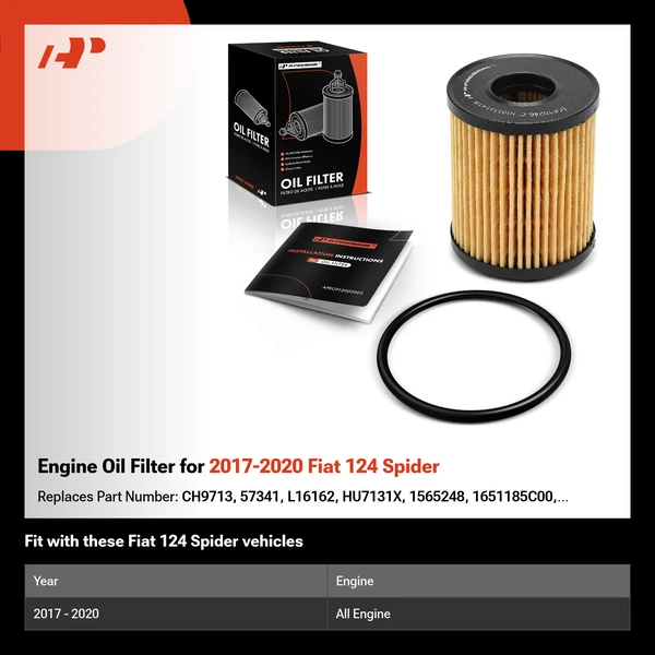 Engine Oil Filter for 2017-2020 Fiat 124 Spider