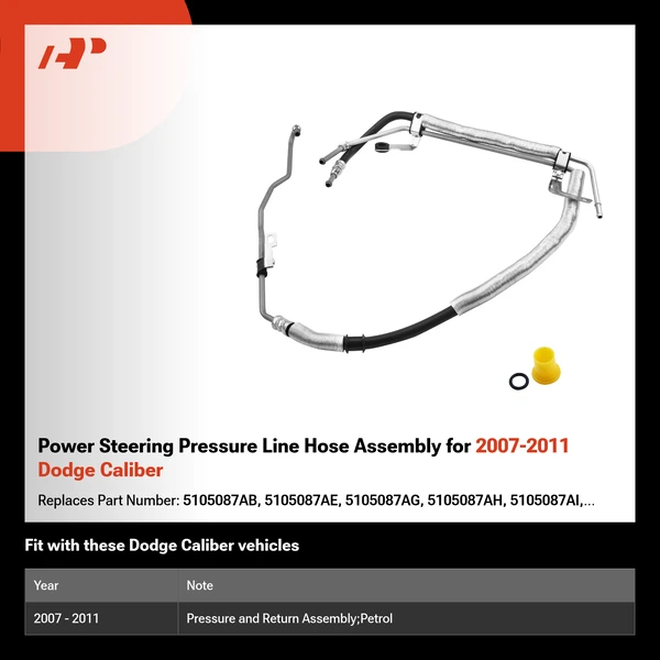 Power Steering Pressure Line Hose Assembly for 2007-2011 Dodge Caliber