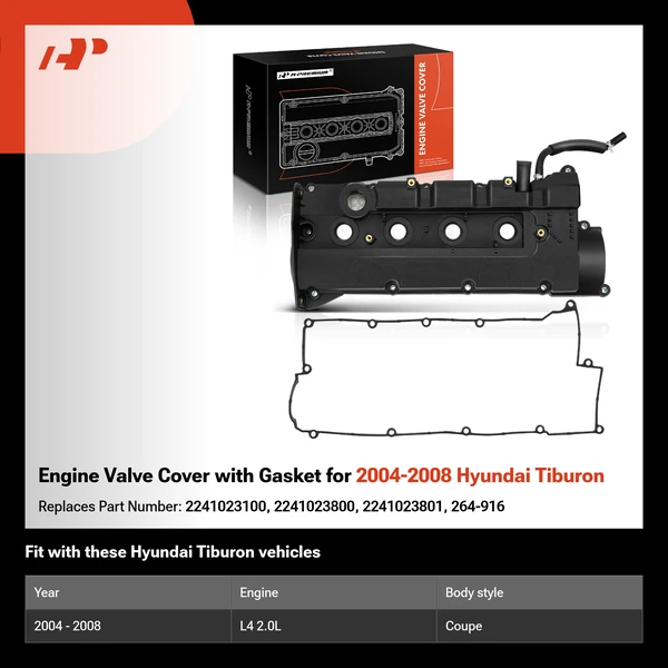 Engine Valve Cover with Gasket for 2004-2008 Hyundai Tiburon