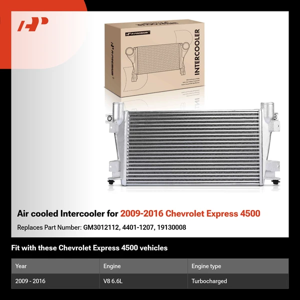 Air cooled Intercooler for 2009-2016 Chevrolet Express 4500