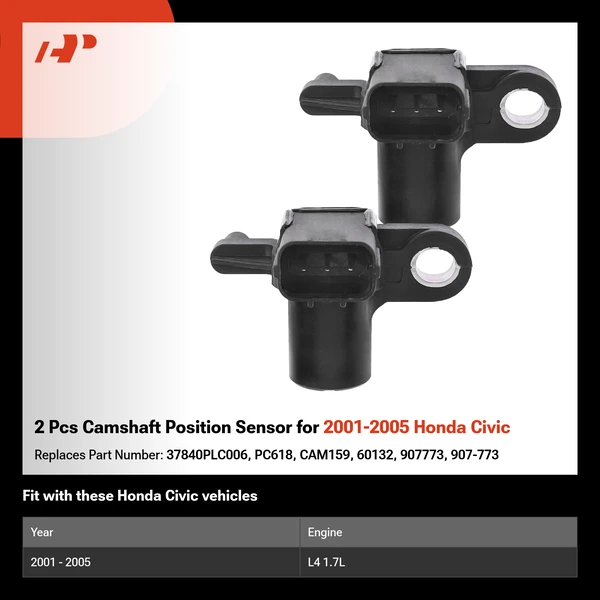 2 Pcs Camshaft Position Sensor for 2001-2005 Honda Civic