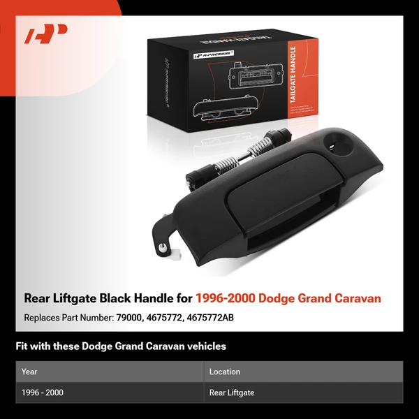 Rear Liftgate Black Handle for 1996-2000 Dodge Grand Caravan