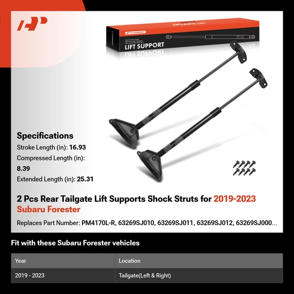 2 Pcs Rear Tailgate Lift Supports Shock Struts for 2019-2023 Subaru Forester