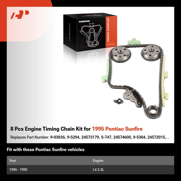 8 Pcs Engine Timing Chain Kit for 1995 Pontiac Sunfire