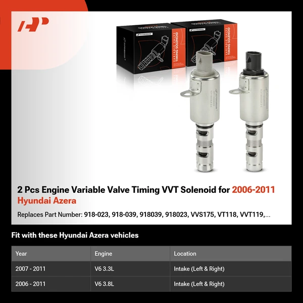 2 Pcs Engine Variable Valve Timing VVT Solenoid for 2006-2011 Hyundai Azera