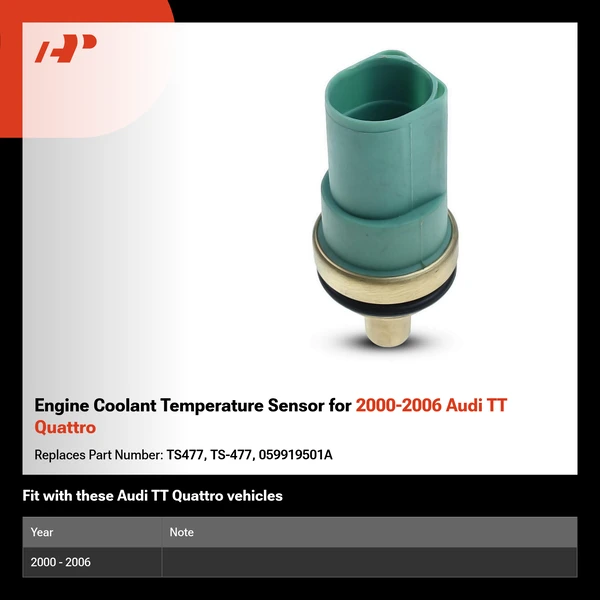 Engine Coolant Temperature Sensor for 2000-2006 Audi TT Quattro