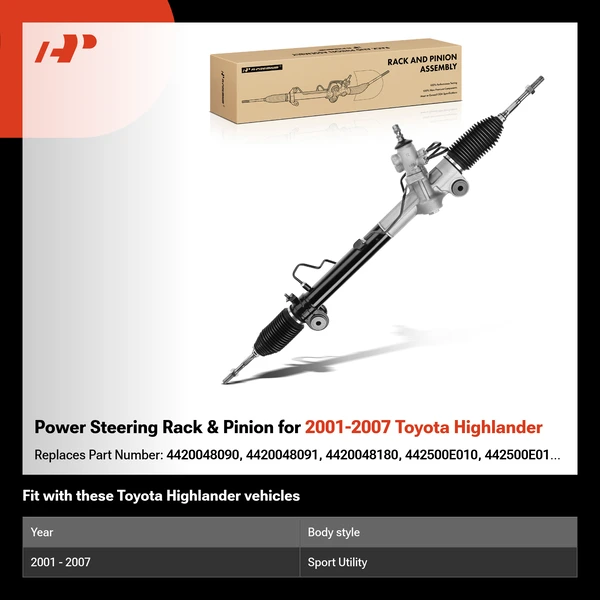 Power Steering Rack & Pinion for 2001-2007 Toyota Highlander