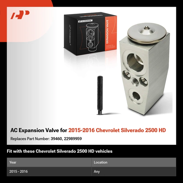 AC Expansion Valve for 2015-2016 Chevrolet Silverado 2500 HD