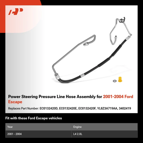 Power Steering Pressure Line Hose Assembly for 2001-2004 Ford Escape