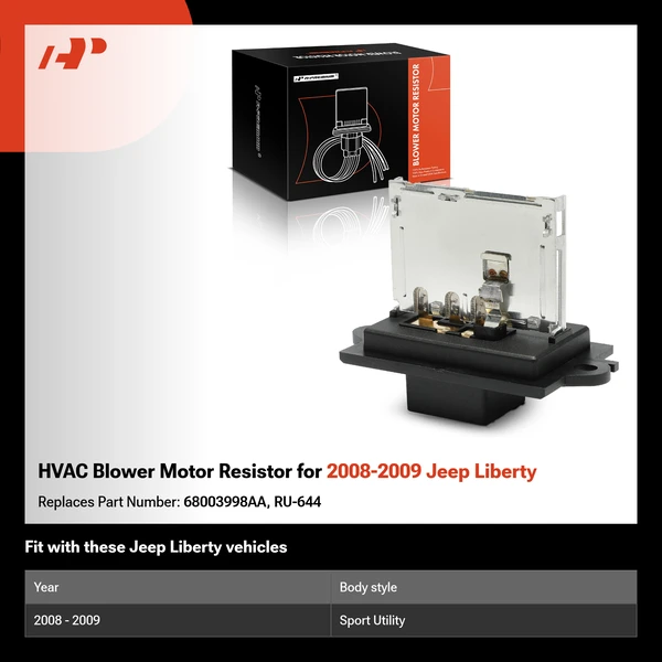 HVAC Blower Motor Resistor for 2008-2009 Jeep Liberty