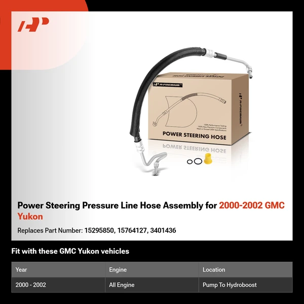 Power Steering Pressure Line Hose Assembly for 2000-2002 GMC Yukon