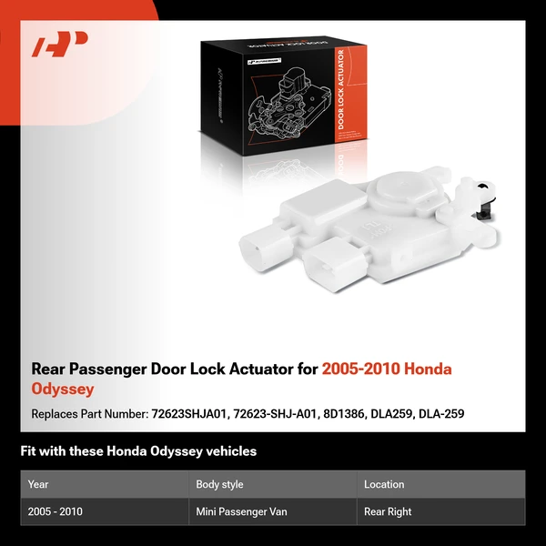 Rear Passenger Door Lock Actuator for 2005-2010 Honda Odyssey