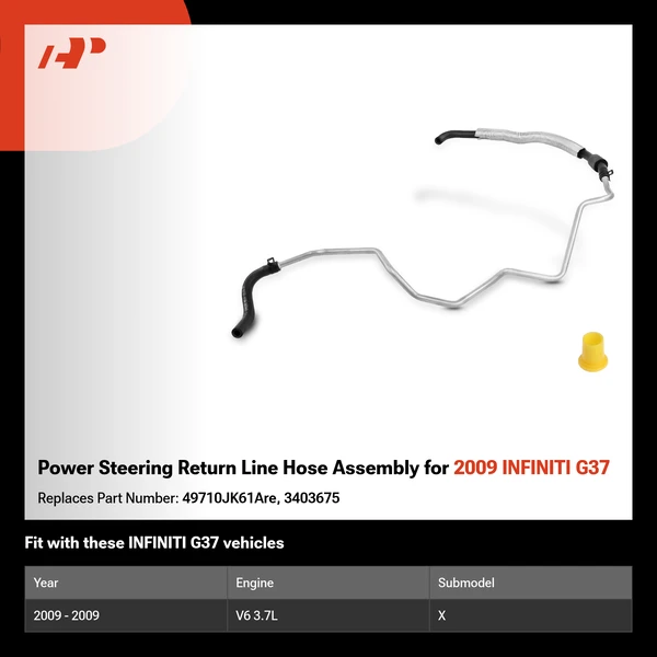 Power Steering Return Line Hose Assembly for 2009 INFINITI G37