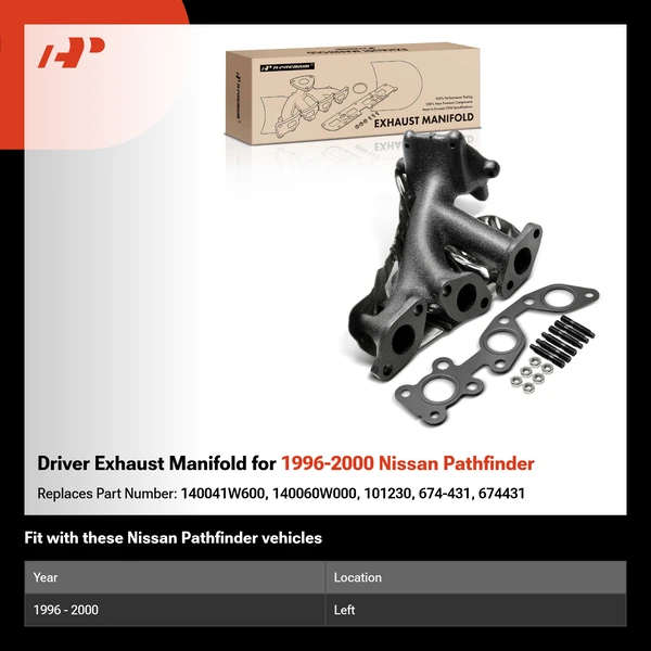 Driver Exhaust Manifold for 1996-2000 Nissan Pathfinder