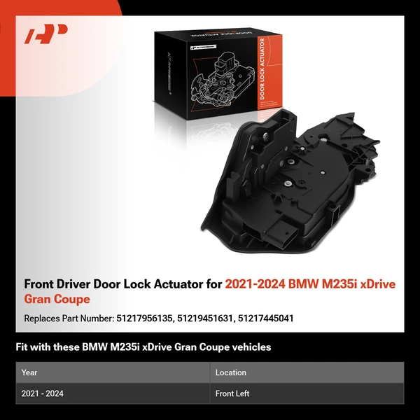 Front Driver Door Lock Actuator for 2021-2024 BMW M235i xDrive Gran Coupe