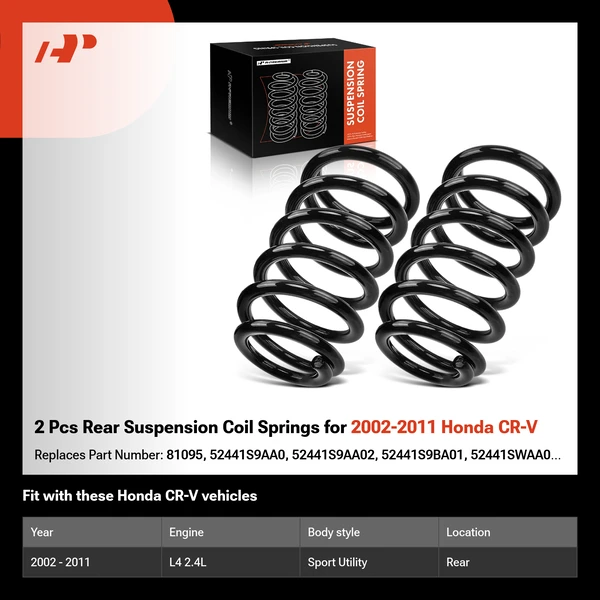 2 Pcs Rear Suspension Coil Springs for 2002-2011 Honda CR-V