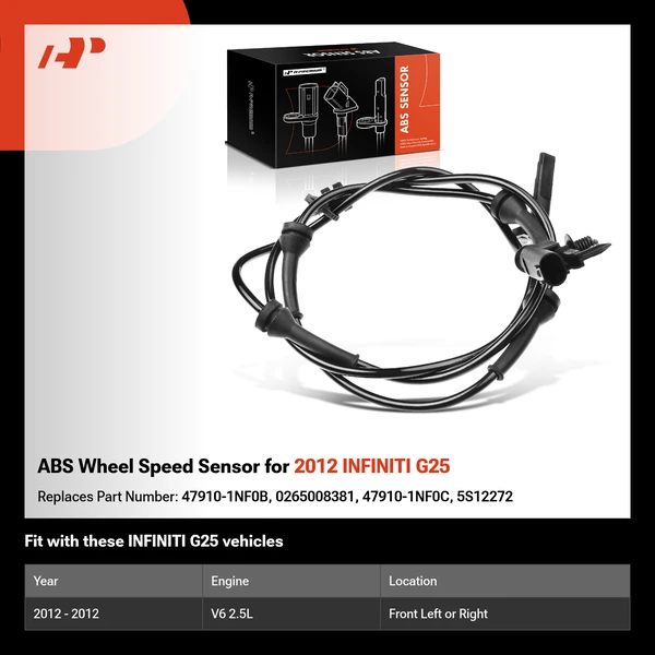 ABS Wheel Speed Sensor for 2012 INFINITI G25