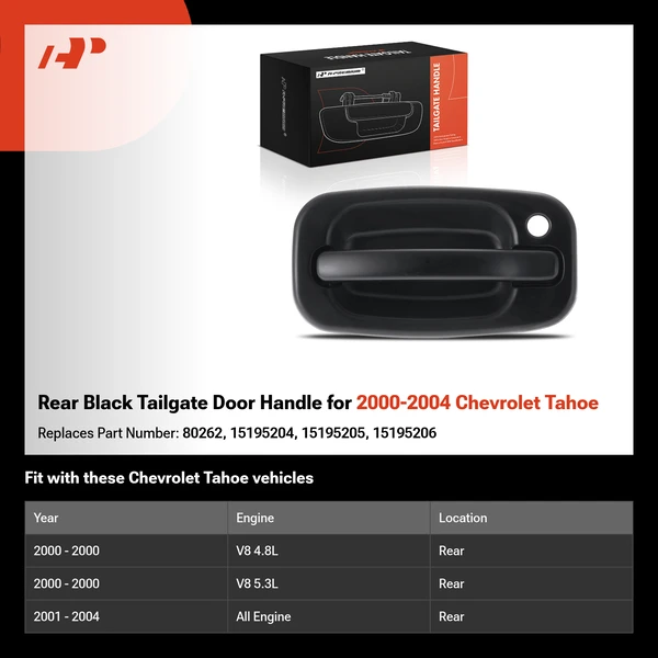 Rear Black Tailgate Door Handle for 2000-2004 Chevrolet Tahoe