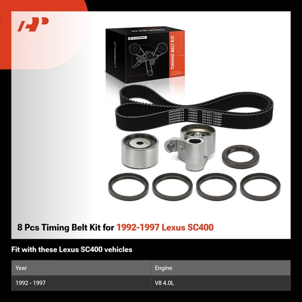 8 Pcs Timing Belt Kit for 1992-1997 Lexus SC400
