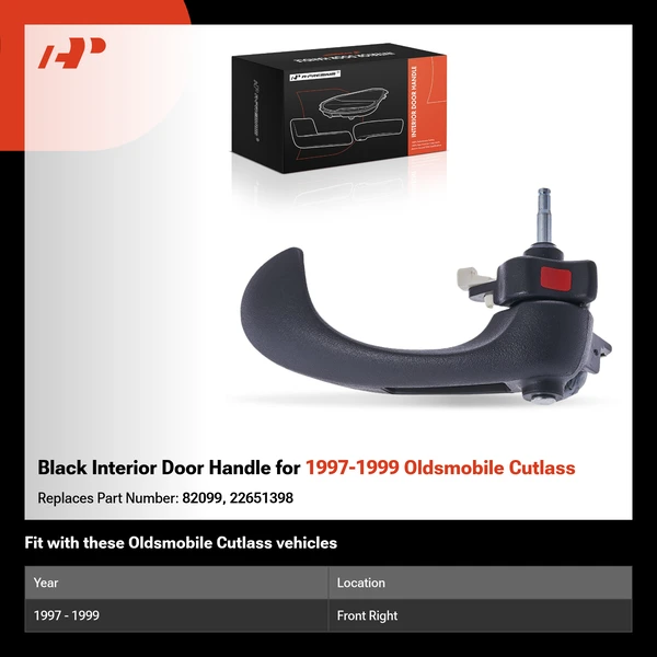 Black Interior Door Handle for 1997-1999 Oldsmobile Cutlass