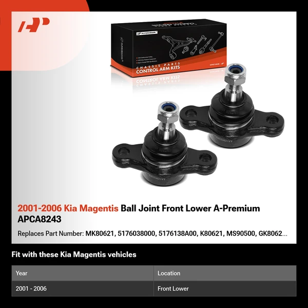 2001-2006 Kia Magentis Ball Joint Front Lower A-Premium APCA8243