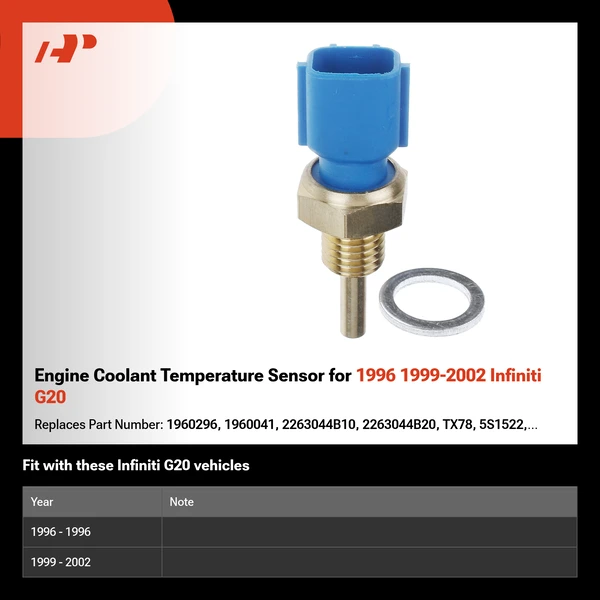 Engine Coolant Temperature Sensor for 1996 1999-2002 Infiniti G20