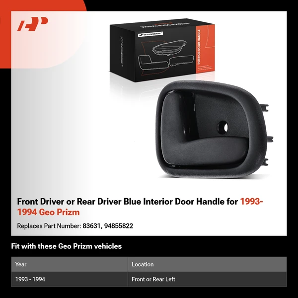 Front Driver or Rear Driver Blue Interior Door Handle for 1993-1994 Geo Prizm