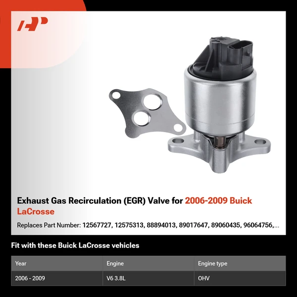 Exhaust Gas Recirculation (EGR) Valve for 2006-2009 Buick LaCrosse