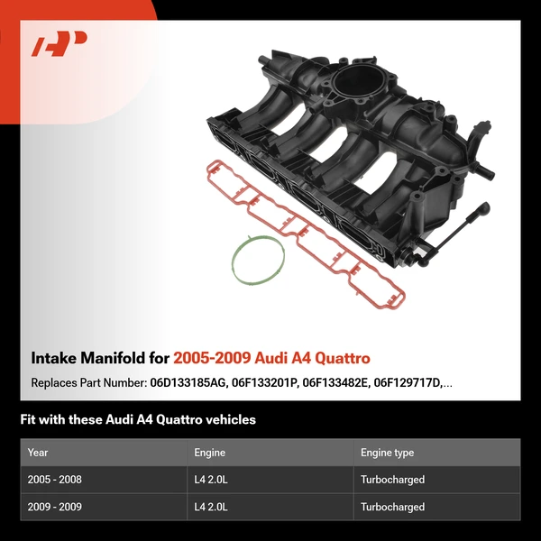 Intake Manifold for 2005-2009 Audi A4 Quattro