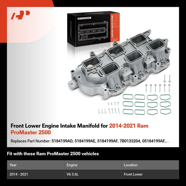 Front Lower Engine Intake Manifold for 2014-2021 Ram ProMaster 2500