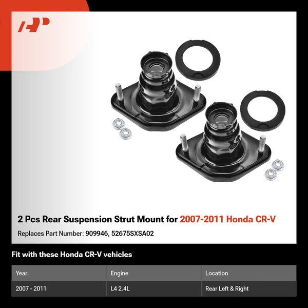 2 Pcs Rear Suspension Strut Mount for 2007-2011 Honda CR-V