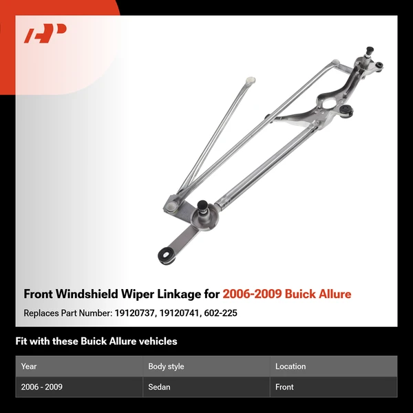 Front Windshield Wiper Linkage for 2006-2009 Buick Allure