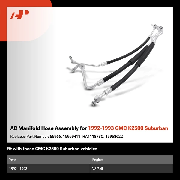 AC Manifold Hose Assembly for 1992-1993 GMC K2500 Suburban