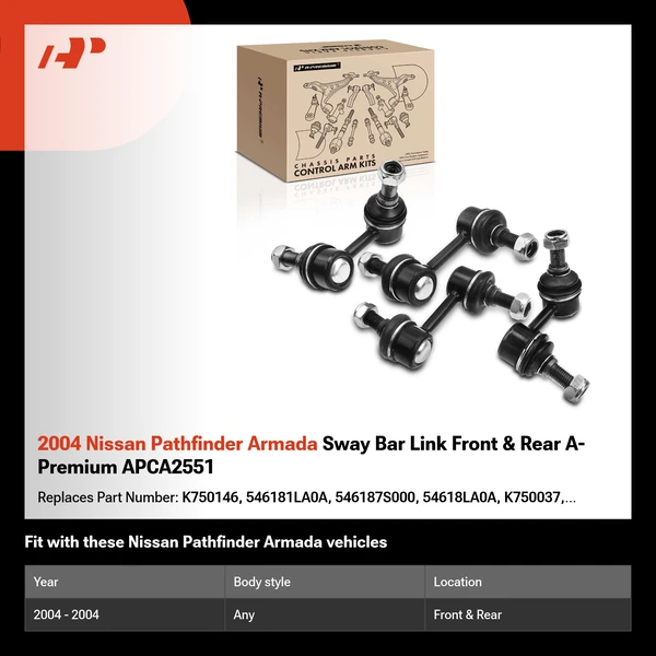 2004 Nissan Pathfinder Armada Sway Bar Link Front & Rear A-Premium APCA2551