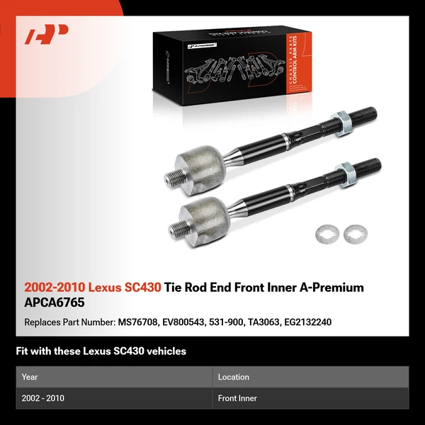2002-2010 Lexus SC430 Tie Rod End Front Inner A-Premium APCA6765