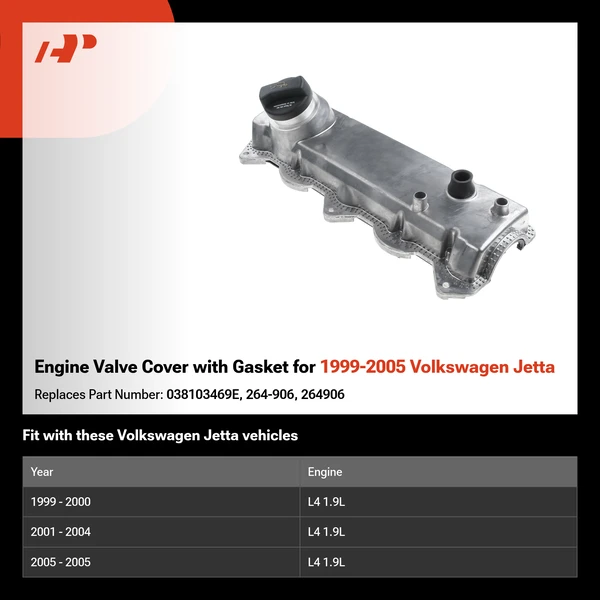 Engine Valve Cover with Gasket for 1999-2005 Volkswagen Jetta