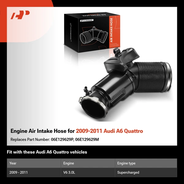 Engine Air Intake Hose for 2009-2011 Audi A6 Quattro