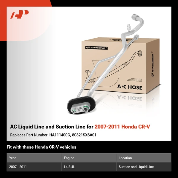 AC Liquid Line and Suction Line for 2007-2011 Honda CR-V