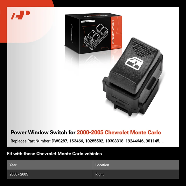 Power Window Switch for 2000-2005 Chevrolet Monte Carlo