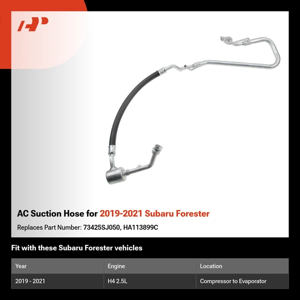 AC Suction Hose for 2019-2021 Subaru Forester
