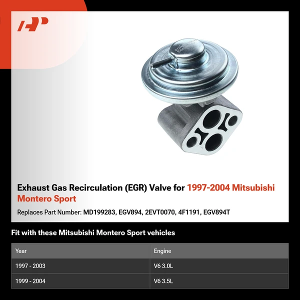 Exhaust Gas Recirculation (EGR) Valve for 1997-2004 Mitsubishi Montero Sport