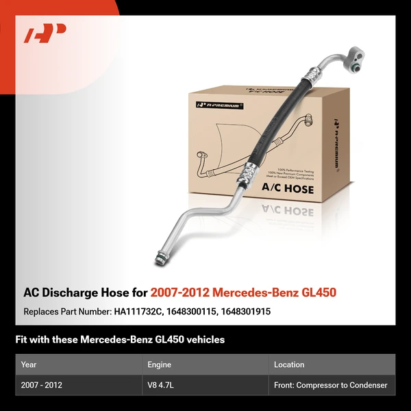 AC Discharge Hose for 2007-2012 Mercedes-Benz GL450