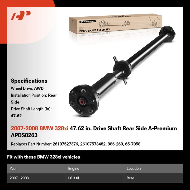 2007-2008 BMW 328xi 47.62 in. Drive Shaft Rear Side A-Premium APDS0263