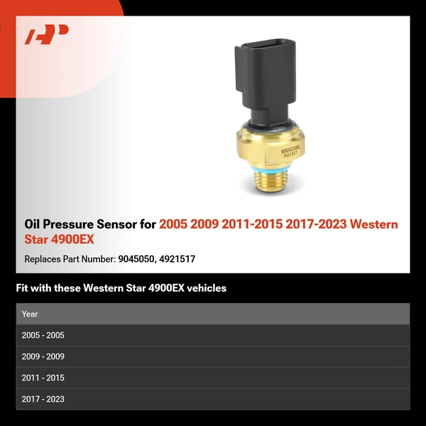 Oil Pressure Sensor for 2005 2009 2011-2015 2017-2023 Western Star 4900EX