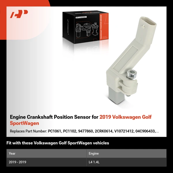 Engine Crankshaft Position Sensor for 2019 Volkswagen Golf SportWagen