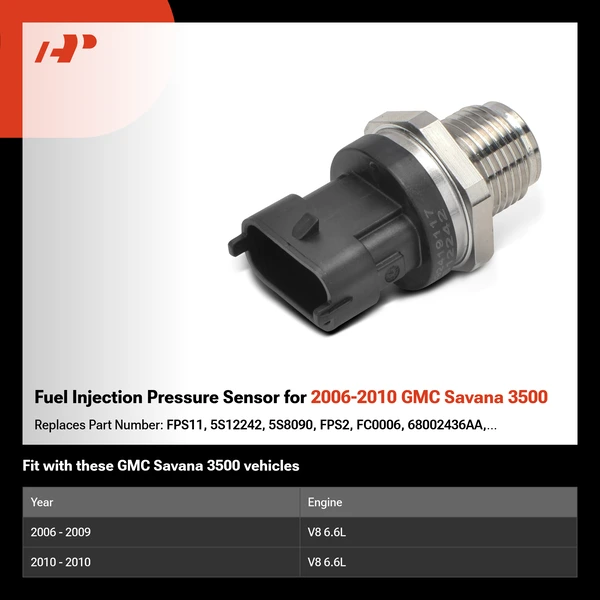 Fuel Injection Pressure Sensor for 2006-2010 GMC Savana 3500